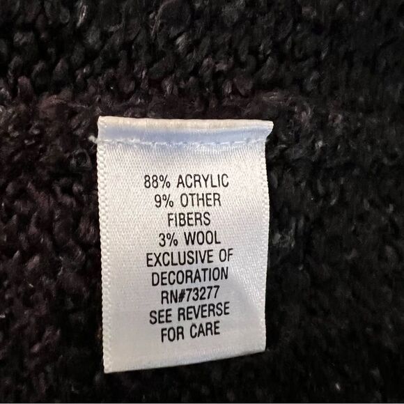 Croft & Barrow Black Embroidered Cardigan Sweater Size Size XL - Picture 6 of 7